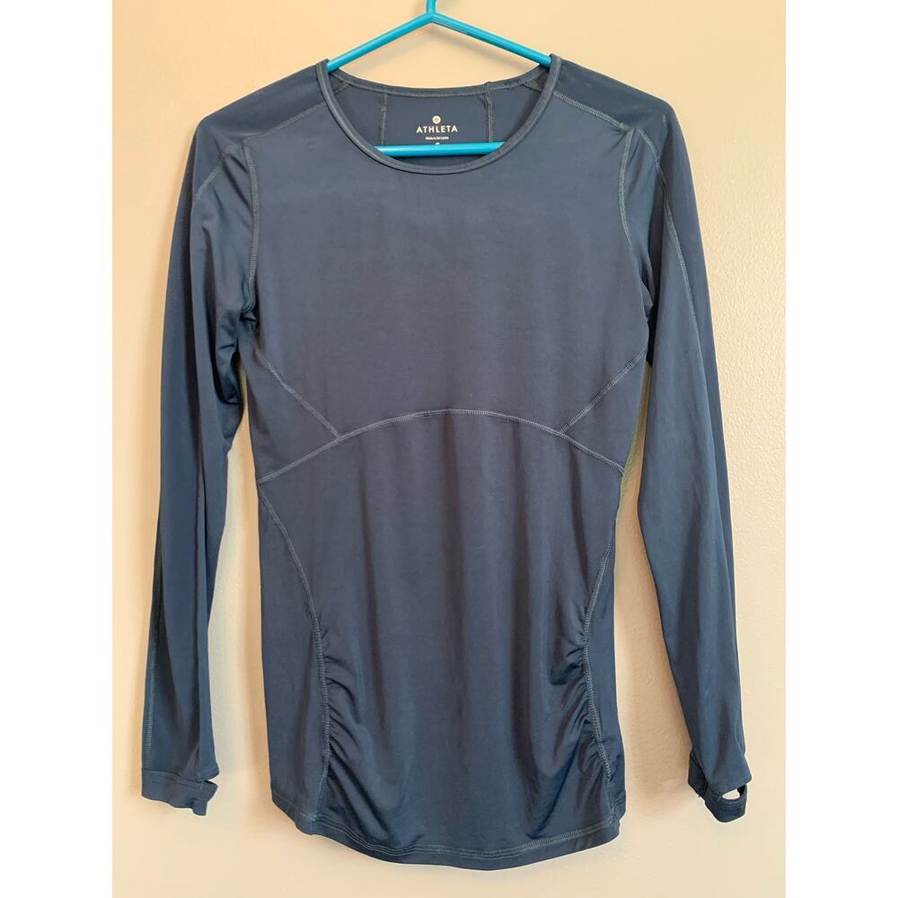 Athleta dark blue sculptek long sleeve athletic shirt - Picture 1 of 3